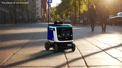 Blue Delivery Robot Kiwibot Rigged 3D model