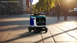 Blue Delivery Robot Kiwibot Rigged for Maya 3D model