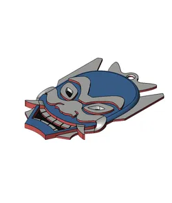 Blue Spirit Mask Earings.step