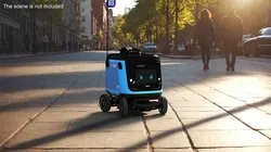 Cyan Delivery Robot Kiwibot Rigged 3D model