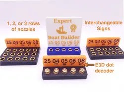 Expert Boat Builder Nozzle Holder (swappable signs, 1, 2, or 3 nozzle rows)