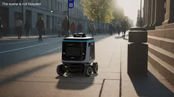 Kiwibot Delivery Robot Black in Sleep Rigged for Cinema 4D 3D model