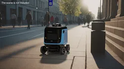Kiwibot Delivery Robot Cyan in Sleep Rigged 3D model