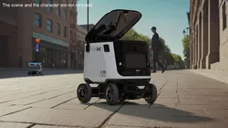 Kiwibot Delivery Robot White Off Rigged for Maya 3D model