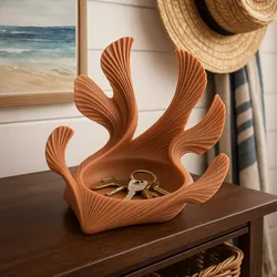 Organic Coral Catchall Tray – Sculptural Entryway Key Bowl – 3D Printed Coastal-Inspired Organizer
