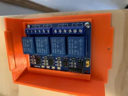 PrusaBox Enclosure 4 Way Relay Holder in Cover Lid Modified to be held with two screws