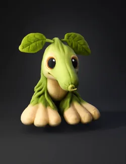 soft plush creature toy with moss green body beige underside large e
