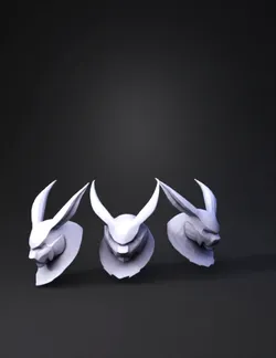 stylized rabbit head bust with elongated ears polygonal mesh and gray