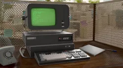 Vintage Personal Computer with Monitor and Keyboard 3D model