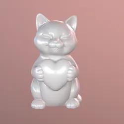 A cat with a heart in paws | Valentine's day | Valentine's day | A cat with a heart in paws