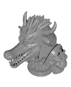 Barbarian Crocodile Bust King Detailed STL Model