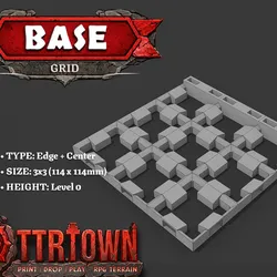 Base Grid - Edge - 3x3 (9 Block) OPEN C - Low - 38.1mm