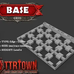 Base Grid - Edge - 3x4 (12 Block) OPEN C - Low - 38.1mm