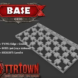 Base Grid - Edge - 3x6 (18 Block) OPEN C - Low - 38.1mm