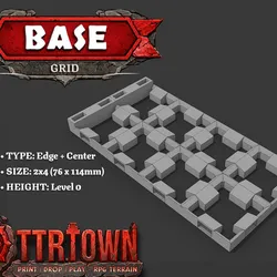 Base Grid - Edge - 4x2 (8 Block) OPEN C - Low - 38.1mm