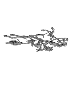 Cowboy Riding Horse 2D Wall Art.stl