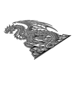 Dark Dragon 2D Wall Art Fantasy Creature Decor.stl