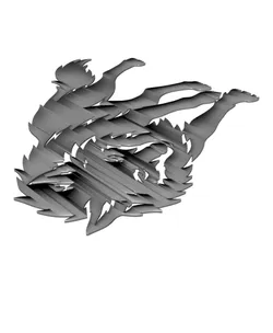 Dark Wolf 2D Wall Art Forest Predator Decor.stl