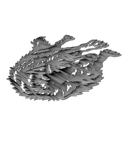 Ferocious Wolf 2D Wall Art Wildlife Decor.stl