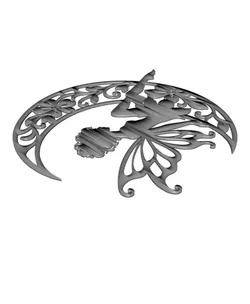 Moon Fairy 2D Wall Art Fantasy Floral Decor.stl
