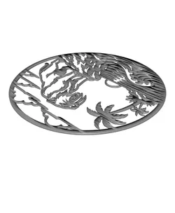 Saber Tooth Tiger Sunset Landscape 2D Wall Art.stl