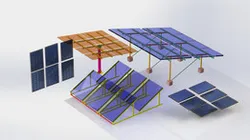 Solar Panel Ground Mount Single Pole Structure | Polycrystalline PV Support System | SolidWorks 3D Model
