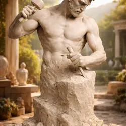 The Stone Creator – Classical Marble Sculptor Statue