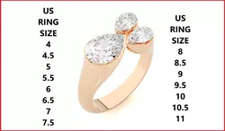 Tri Star Pear Head High Jewelry Cocktail Ring 3dm stl renders