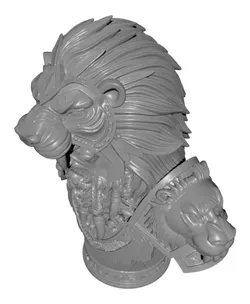 Tribal Lion Bust Hunter Premium STL Download