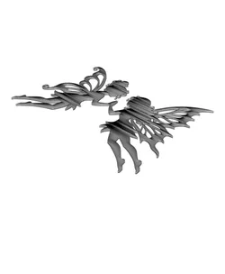 Twin Fairies 2D Wall Art Fantasy Decor.stl