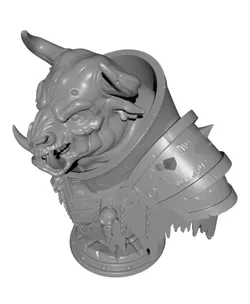 Undead Bull Bust Warrior Detailed STL Download