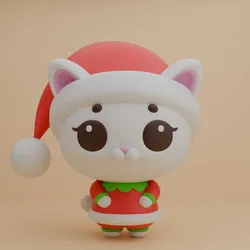 Christmas cat figure