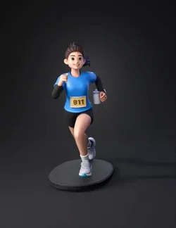 Create a watertight 3D printable statue of a female marathon runner