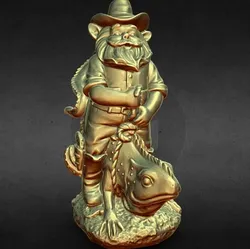 Home Decorations & Ornaments STL Download - gnome ridding lizzard garden decorationby celticverse