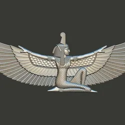 ISIS Maat Egyptian Goddess relief 3d printable model cnc