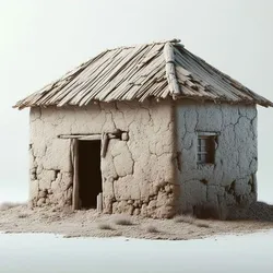 Mud Brick Mixed House Model for Scenic Building Displays