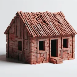 Mud Brick Mixed House Model for Scenic Building Displays