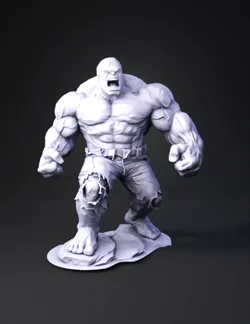 muscular humanoid figure with rugged texture torn shorts brown skin