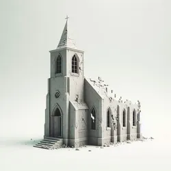 Old Abandoned Church Building for Atmospheric Scene Design