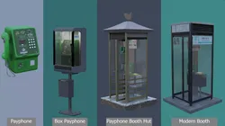 Payphone Booths 3D Model Pack
