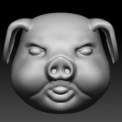 Pig Head Pendant 3D Printable Model