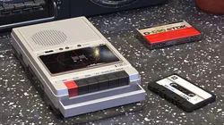 QFX Retro 39 Shoebox Tape Recorder with TDK Tape and Box Set 3D model