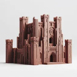 Red Skyscraper Building Model for Scene Design Use