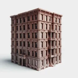 Red Skyscraper Building Model for Scene Design Use