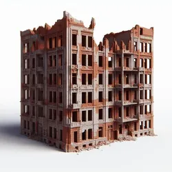 Red Skyscraper Building Model for Scene Design Use