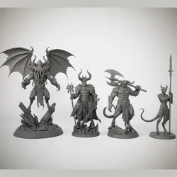 Abyssal Host – Demons, Devils & Winged Cthulhu Fiend (28/32mm DnD Miniatures)