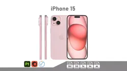 Apple iPhone 15 Pink Low-poly 3D model