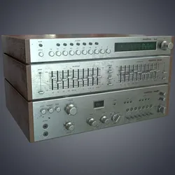 Audio HIFI amplifier tuner corrector Low-poly 3D model