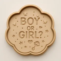 💕 “Boy or Girl?” Gender Reveal Plaque Cookie Cutter & Stamp