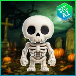💀 Chibi Skeleton – Halloween Graveyard Edition